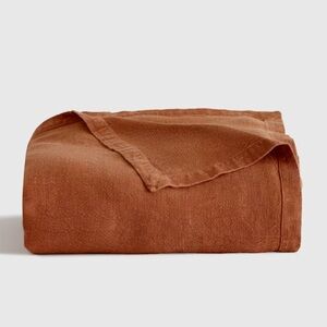 NWT QUINCE Vintage Wash European Linen Bed Cover Full/Queen Terracotta 9681